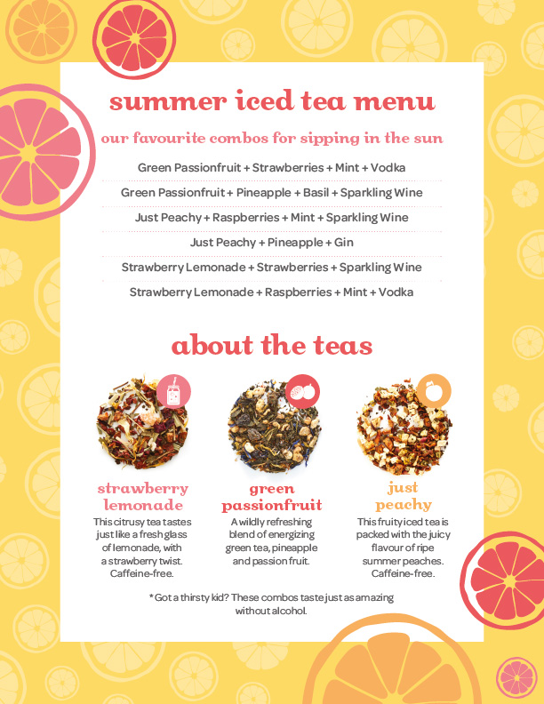 DIY Iced Tea Bar Menu