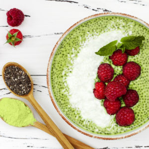 Fruity Matcha Chia Pudding